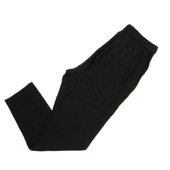 NWT Eileen Fisher Slouchy Ankle in Black Silk Georgette Pull-on Crop Pants L - Picture 8 of 8